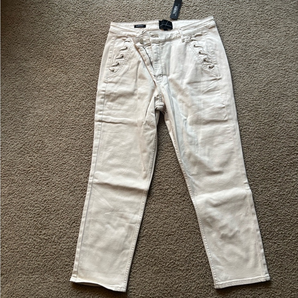 White House Black Market Beige Straight Leg Pants